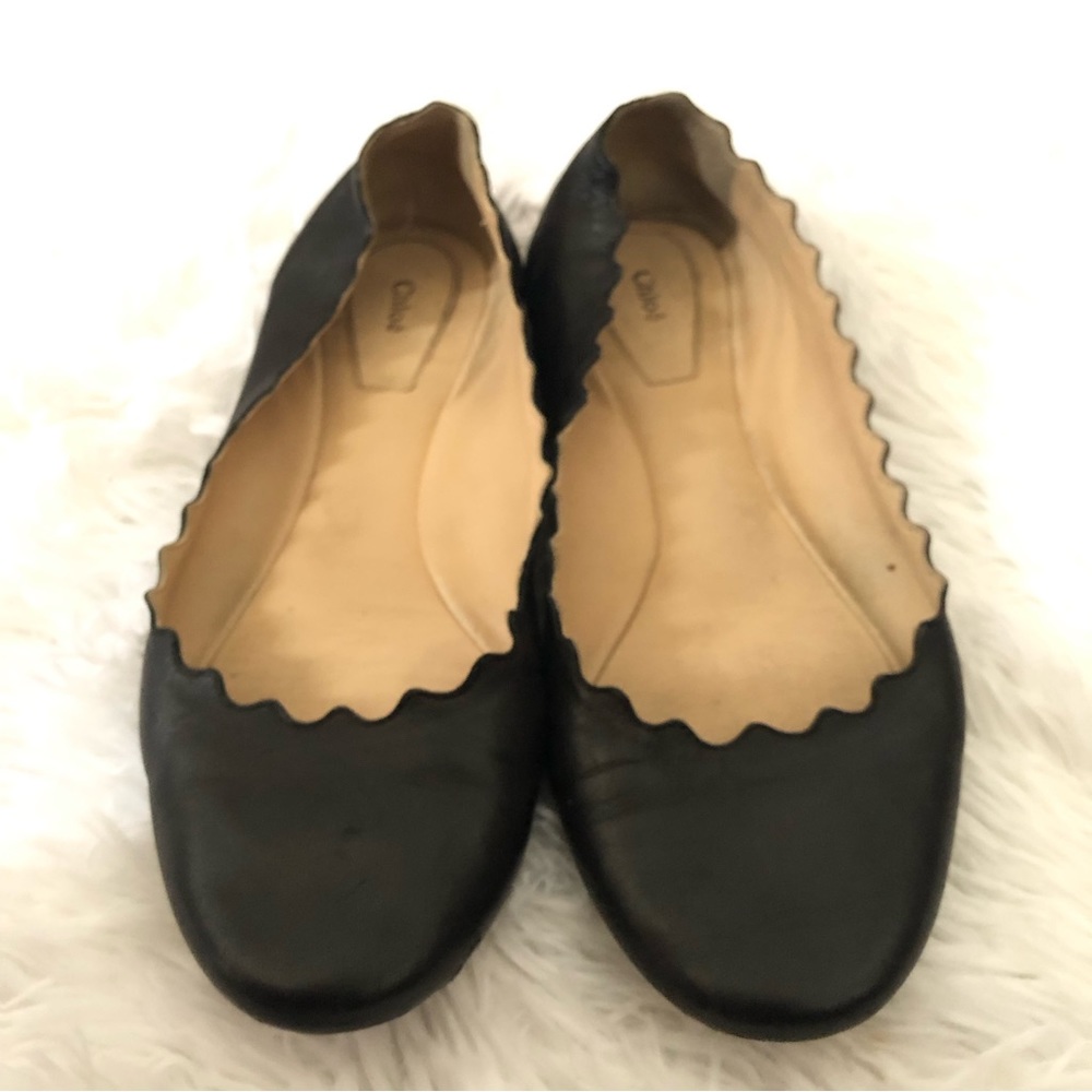Chloé Lauren leather slip on flats